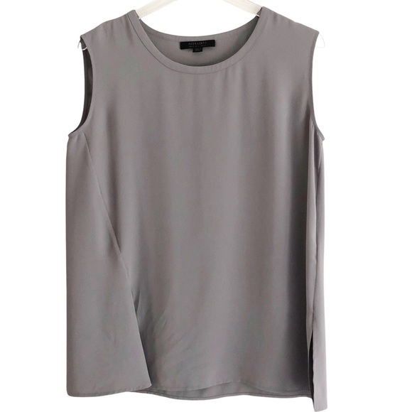 All Saints Heny Top Gray Left Knot Detail Size 2 - Picture 8 of 16